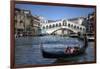 Gondola Grand Canal with Rialto Bridge in Background, Venice, Italy-Darrell Gulin-Framed Photographic Print