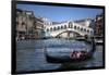 Gondola Grand Canal with Rialto Bridge in Background, Venice, Italy-Darrell Gulin-Framed Photographic Print