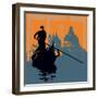 Gondola Grunge Background-Petrafler-Framed Art Print