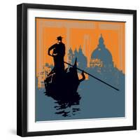 Gondola Grunge Background-Petrafler-Framed Art Print