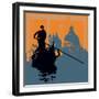 Gondola Grunge Background-Petrafler-Framed Art Print