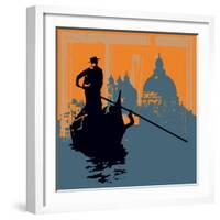 Gondola Grunge Background-Petrafler-Framed Art Print