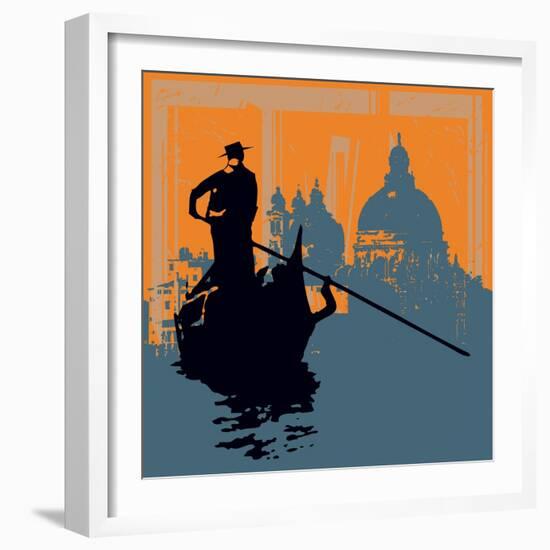 Gondola Grunge Background-Petrafler-Framed Art Print