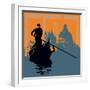 Gondola Grunge Background-Petrafler-Framed Art Print