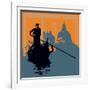 Gondola Grunge Background-Petrafler-Framed Art Print