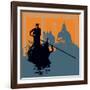 Gondola Grunge Background-Petrafler-Framed Art Print