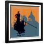 Gondola Grunge Background-Petrafler-Framed Art Print
