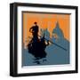 Gondola Grunge Background-Petrafler-Framed Art Print