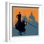 Gondola Grunge Background-Petrafler-Framed Art Print