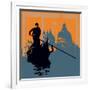 Gondola Grunge Background-Petrafler-Framed Art Print