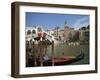 Gondola in Front of the Rialto Bridge on the Grand Canal in Venice, Veneto, Italy-Harding Robert-Framed Photographic Print