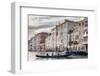 Gondola, La Volta, Grand Canal, elaborate Gothic palazzi at sunset in winter, Venice, UNESCO World-Eleanor Scriven-Framed Photographic Print