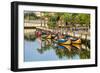 Gondola-Like Moliceiros Boats Anchored Along the Central Channel, Aveiro, Beira, Portugal, Europe-G and M Therin-Weise-Framed Photographic Print