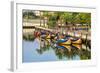 Gondola-Like Moliceiros Boats Anchored Along the Central Channel, Aveiro, Beira, Portugal, Europe-G and M Therin-Weise-Framed Photographic Print