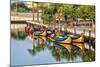 Gondola-Like Moliceiros Boats Anchored Along the Central Channel, Aveiro, Beira, Portugal, Europe-G and M Therin-Weise-Mounted Photographic Print