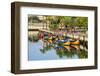 Gondola-Like Moliceiros Boats Anchored Along the Central Channel, Aveiro, Beira, Portugal, Europe-G and M Therin-Weise-Framed Photographic Print