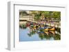 Gondola-Like Moliceiros Boats Anchored Along the Central Channel, Aveiro, Beira, Portugal, Europe-G and M Therin-Weise-Framed Photographic Print