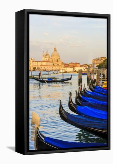 Gondola Lineup in Front of Basilica Di Santa Maria Della Salute. Venice. Italy-Tom Norring-Framed Stretched Canvas