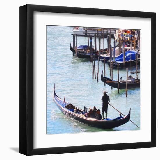 Gondola Mooring, Venice-Tosh-Framed Art Print