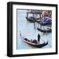 Gondola Mooring, Venice-Tosh-Framed Art Print