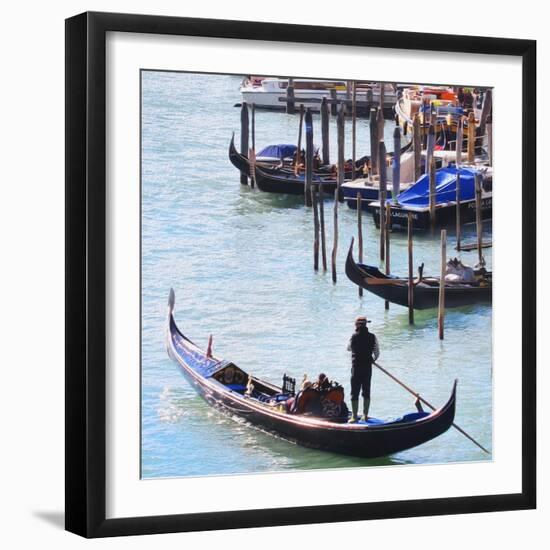 Gondola Mooring, Venice-Tosh-Framed Art Print