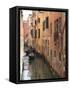Gondola on a Canal, Venice, UNESCO World Heritage Site, Veneto, Italy, Europe-Amanda Hall-Framed Stretched Canvas