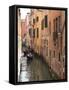 Gondola on a Canal, Venice, UNESCO World Heritage Site, Veneto, Italy, Europe-Amanda Hall-Framed Stretched Canvas