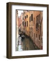 Gondola on a Canal, Venice, UNESCO World Heritage Site, Veneto, Italy, Europe-Amanda Hall-Framed Photographic Print