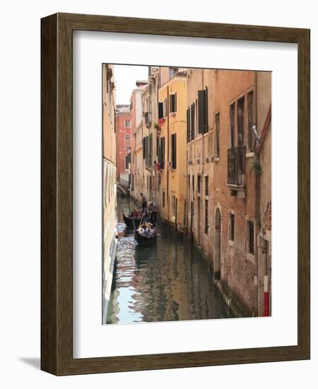 Gondola on a Canal, Venice, UNESCO World Heritage Site, Veneto, Italy, Europe-Amanda Hall-Framed Photographic Print