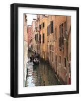 Gondola on a Canal, Venice, UNESCO World Heritage Site, Veneto, Italy, Europe-Amanda Hall-Framed Photographic Print