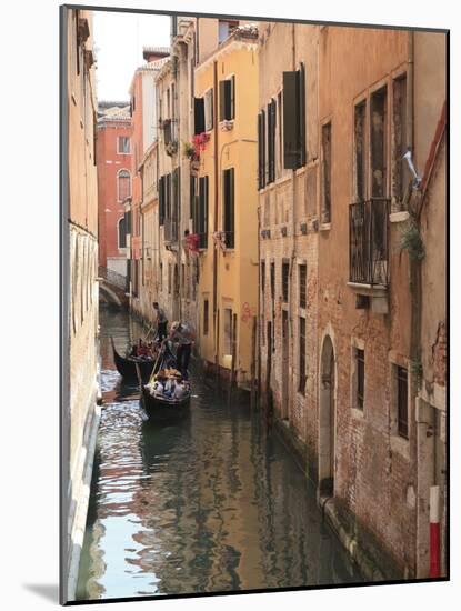 Gondola on a Canal, Venice, UNESCO World Heritage Site, Veneto, Italy, Europe-Amanda Hall-Mounted Photographic Print