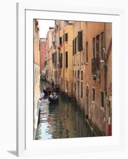 Gondola on a Canal, Venice, UNESCO World Heritage Site, Veneto, Italy, Europe-Amanda Hall-Framed Photographic Print