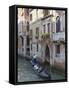 Gondola on a Canal, Venice, UNESCO World Heritage Site, Veneto, Italy, Europe-Amanda Hall-Framed Stretched Canvas