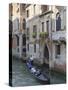 Gondola on a Canal, Venice, UNESCO World Heritage Site, Veneto, Italy, Europe-Amanda Hall-Stretched Canvas