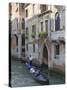 Gondola on a Canal, Venice, UNESCO World Heritage Site, Veneto, Italy, Europe-Amanda Hall-Stretched Canvas