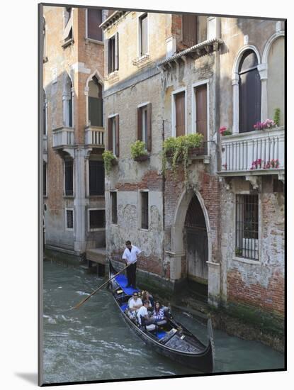 Gondola on a Canal, Venice, UNESCO World Heritage Site, Veneto, Italy, Europe-Amanda Hall-Mounted Photographic Print