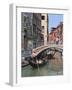 Gondola on a Canal, Venice, UNESCO World Heritage Site, Veneto, Italy, Europe-Amanda Hall-Framed Photographic Print