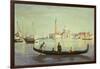 Gondola on Grand Canal, Venice-Jean-Baptiste-Camille Corot-Framed Giclee Print