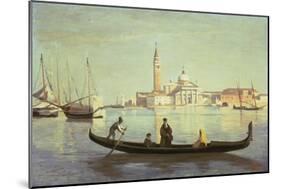 Gondola on Grand Canal, Venice-Jean-Baptiste-Camille Corot-Mounted Giclee Print