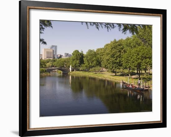 Gondola on Storrow Lagoon, Charles River, Boston, Massachusetts, New England, USA-Amanda Hall-Framed Photographic Print