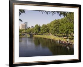 Gondola on Storrow Lagoon, Charles River, Boston, Massachusetts, New England, USA-Amanda Hall-Framed Photographic Print