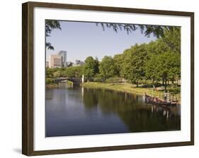 Gondola on Storrow Lagoon, Charles River, Boston, Massachusetts, New England, USA-Amanda Hall-Framed Photographic Print