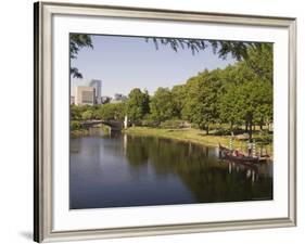 Gondola on Storrow Lagoon, Charles River, Boston, Massachusetts, New England, USA-Amanda Hall-Framed Photographic Print