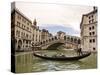 Gondola on the Canal Grande, Venice, Heading to the Rialto Bridge-foodbytes-Stretched Canvas