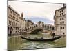 Gondola on the Canal Grande, Venice, Heading to the Rialto Bridge-foodbytes-Mounted Photographic Print