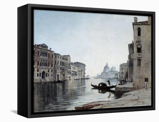 Gondola on the Grand Canal, 1892-Emmanuel Lansyer-Framed Stretched Canvas