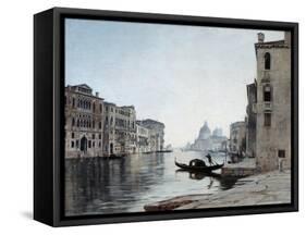 Gondola on the Grand Canal, 1892-Emmanuel Lansyer-Framed Stretched Canvas