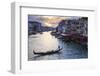 Gondola on the Grand Canal at sunset in winter, from Rialto Bridge, Venice, UNESCO World Heritage S-Eleanor Scriven-Framed Photographic Print