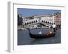 Gondola on the Grand Canal Near the Rialto Bridge, Venice, Veneto, Italy-Gavin Hellier-Framed Photographic Print