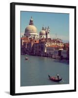 Gondola on the Grand Canal nearing the Santa Maria della Salute, Venice, Italy-Janis Miglavs-Framed Photographic Print